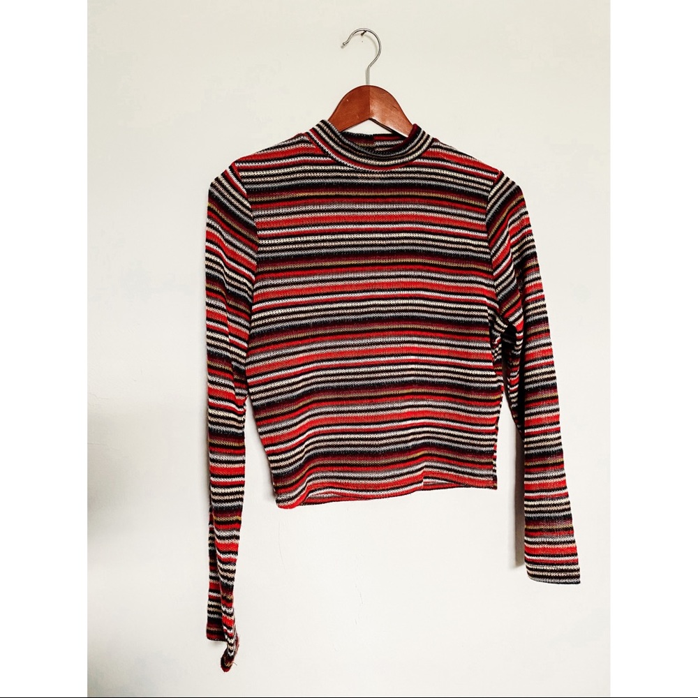 Live In The Moment Retro Striped Knit Sweater
